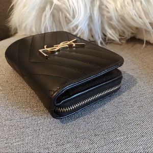 monogram zip around wallet in grain de poudre embossed leather